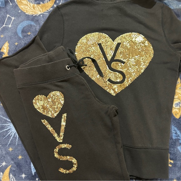 Victoria's Secret Tops - Victoria’s Secret Zip Up Hoodie+Pants Set